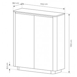 ORRO Komoda wysoka o zaokrąglonym kształcie 2D - Zdjęcie 6