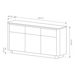 ORRO Komoda o zaokrąglonym kształcie 3D3S - Zdjęcie 6