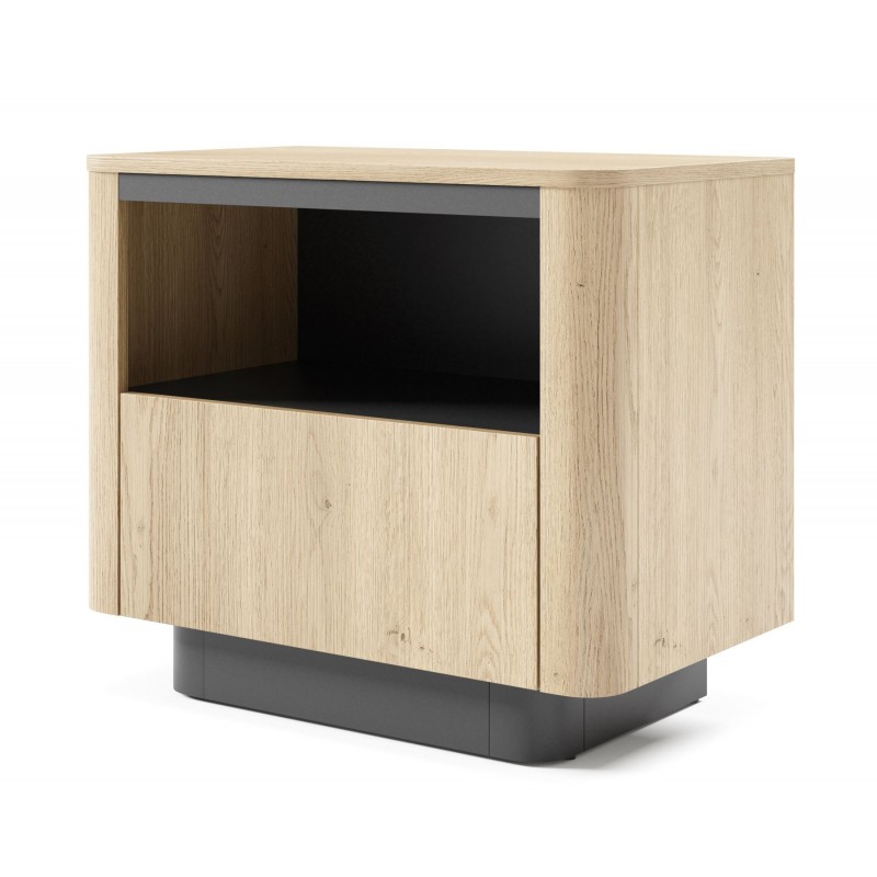 ORRO Stolik nocny o zaokrąglonym kształcie