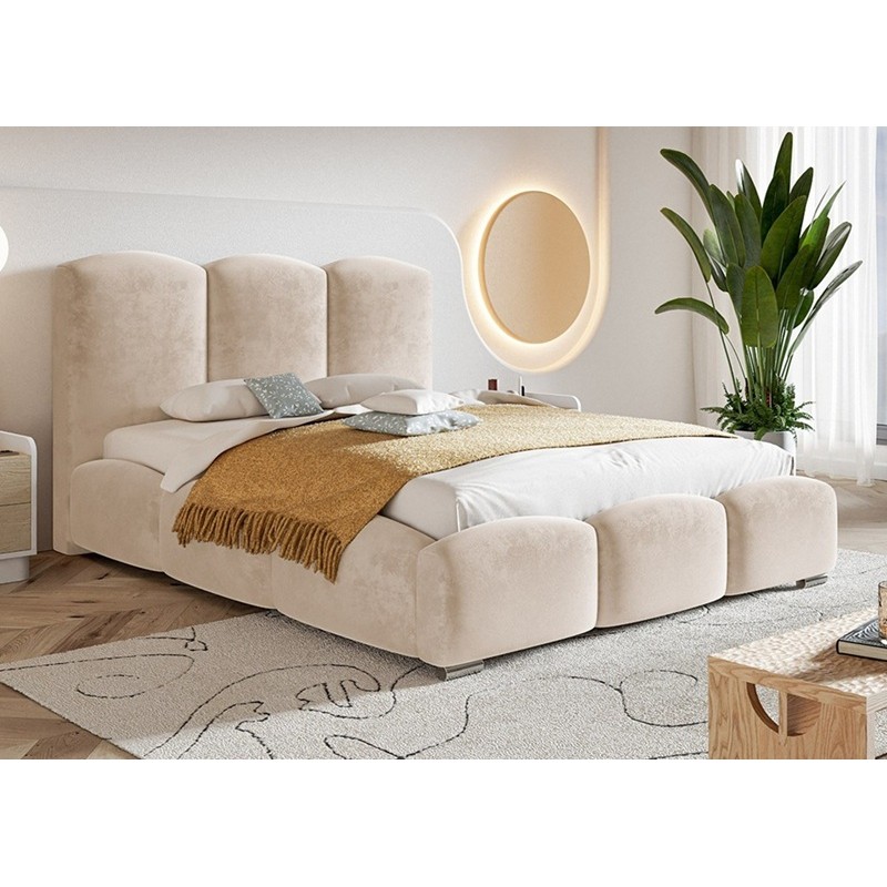 Łóżko sypialniane 200x200 BEN 14 z dużym pojemnikiem na pościel