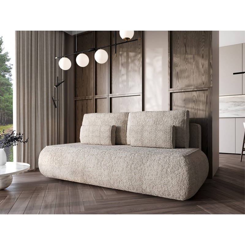 AJA Kanapa z funkcją spania w tkaninie boucle, baranek