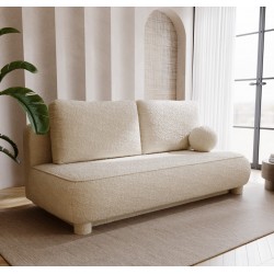 MAJA Nowoczesna Kanapa z funkcją spania w tkaninie boucle - Zdjęcie 2