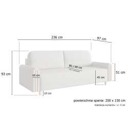 Kanapa MODERN z funkcją spania w tkaninie boucle - Zdjęcie 6