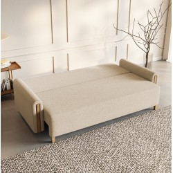 Kanapa MODERN z funkcją spania w tkaninie boucle - Zdjęcie 4