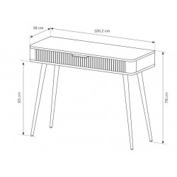 LENA Toaletka konsola do przedpokoju czarna - Zdjęcie 5