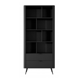 LENA Regał częściowo otwarty do salonu czarny - Zdjęcie 2
