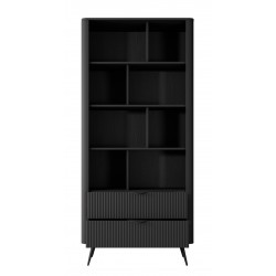 LENA Regał częściowo otwarty do salonu czarny - Zdjęcie 3