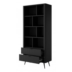 LENA Regał częściowo otwarty do salonu czarny - Zdjęcie 4