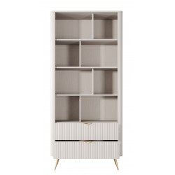 LENA Regał do salonu beżowy na złotych nóżkach - Zdjęcie 3