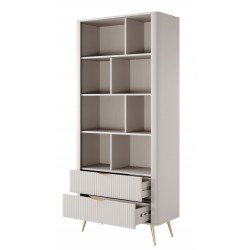 LENA Regał do salonu beżowy na złotych nóżkach - Zdjęcie 4