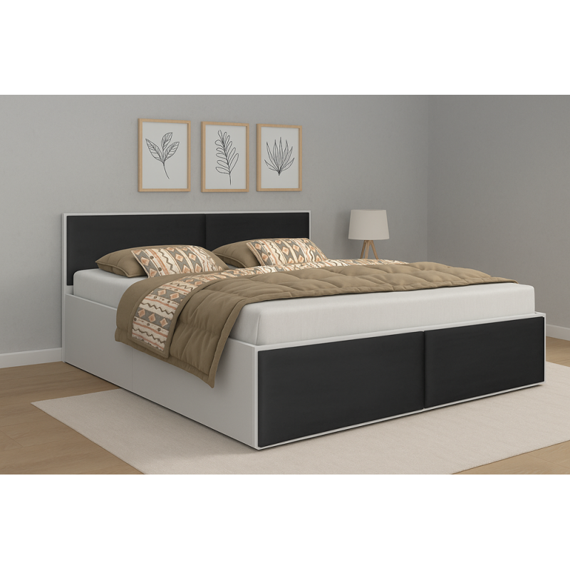 Łóżko sypialniane z panelami ALDO 2 z materacem