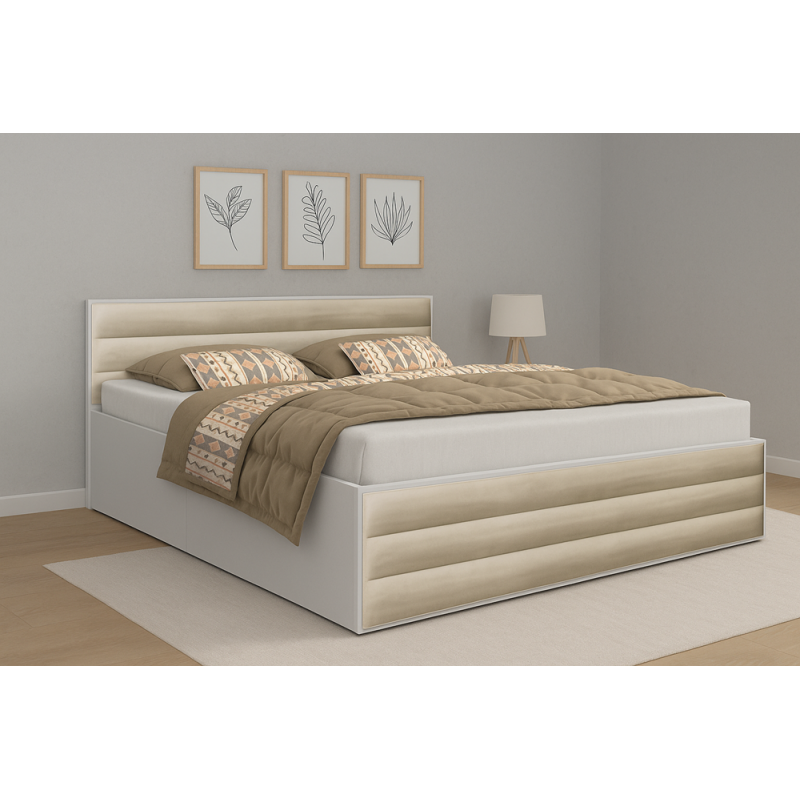 Łóżko sypialniane z panelami ALDO 3 + materac