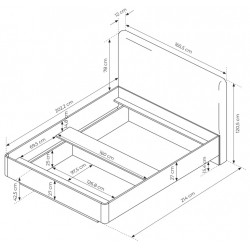 KIKI Łóżko do sypialni z tapicerowanym zagłówkiem - Zdjęcie 6