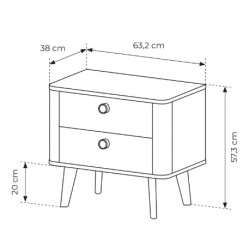 KIKI Stolik nocny 2S na drewnianych nóżkach - Zdjęcie 6