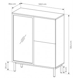 LONG Witryna Niska do salonu z lamelami i oświetleniem LED - Zdjęcie 6