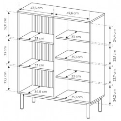 LONG Witryna Niska do salonu z lamelami i oświetleniem LED - Zdjęcie 7