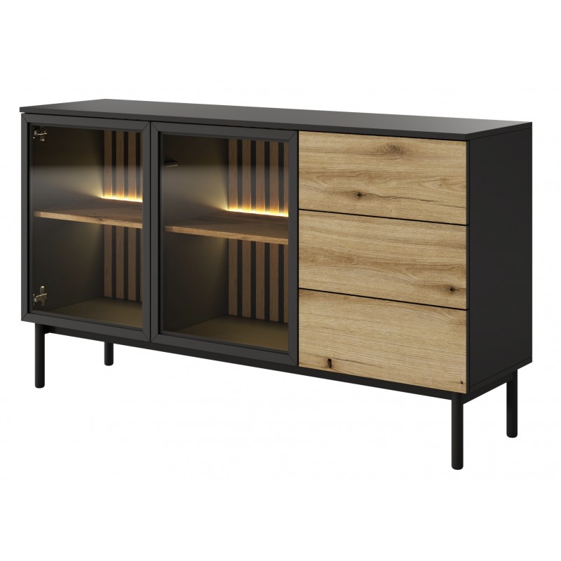 LONG Komoda Krótka 150 2D3S na nóżkach z oświetleniem LED