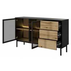 LONG Komoda Krótka 150 2D3S na nóżkach z oświetleniem LED - Zdjęcie 5