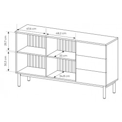 LONG Komoda Krótka 150 2D3S na nóżkach z oświetleniem LED - Zdjęcie 7
