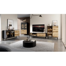 LONG Komoda Krótka 150 2D3S na nóżkach z oświetleniem LED - Zdjęcie 8