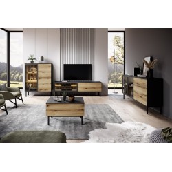 LONG Komoda Krótka 150 2D3S na nóżkach z oświetleniem LED - Zdjęcie 9