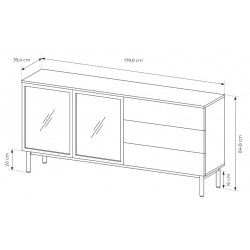 LONG Komoda Długa 180 2D3S na nóżkach z oświetleniem LED - Zdjęcie 6