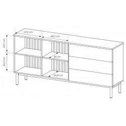 LONG Komoda Długa 180 2D3S na nóżkach z oświetleniem LED - Zdjęcie 7