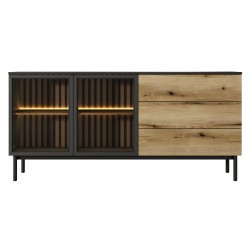 LONG Komoda Długa 180 2D3S na nóżkach z oświetleniem LED - Zdjęcie 3