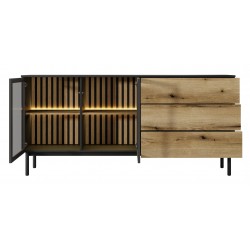 LONG Komoda Długa 180 2D3S na nóżkach z oświetleniem LED - Zdjęcie 4