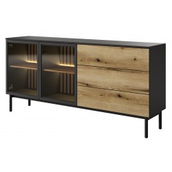 LONG Komoda Długa 180 2D3S na nóżkach z oświetleniem LED