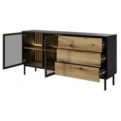 LONG Komoda Długa 180 2D3S na nóżkach z oświetleniem LED - Zdjęcie 5