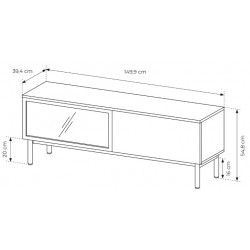 LONG Szafka RTV 150 2D z LED - Zdjęcie 6