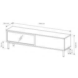 LONG Szafka RTV 180 2D z LED - Zdjęcie 6