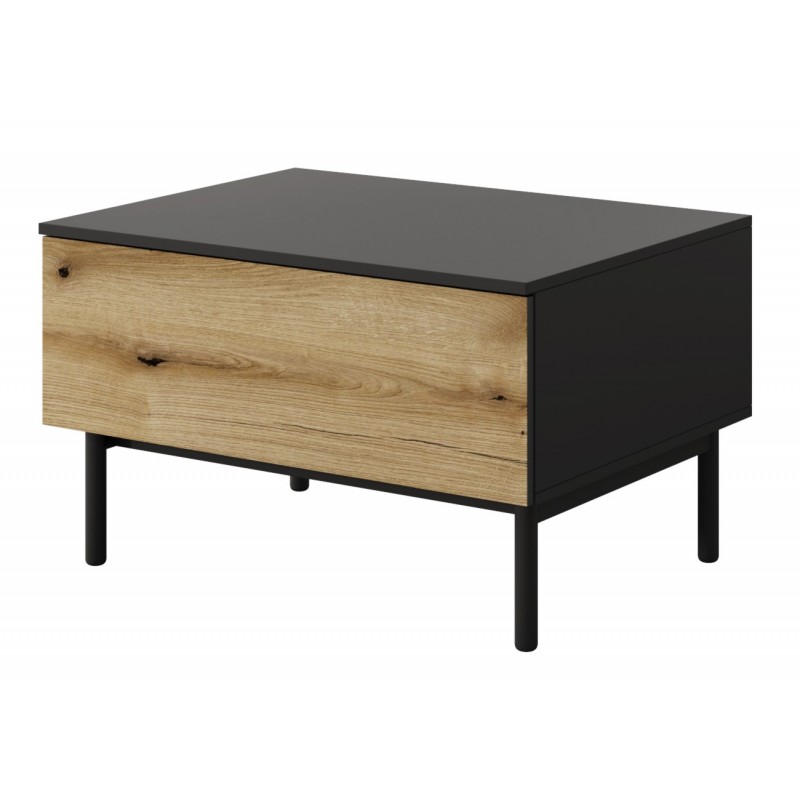 LONG Stolik Kawowy z szufladą na drewnianych nóżkach