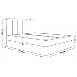 Łóżko kontynentalne FOX 10 z materacem i pojemnikiem - Zdjęcie 9