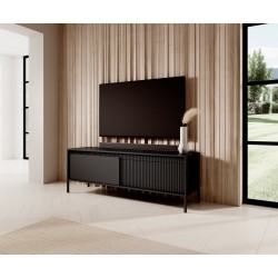 ENSO Szafka RTV 153 2D czarna na metalowych nóżkach - Zdjęcie 6