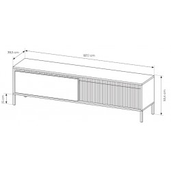 ENSO Szafka RTV 187 2D beżowa na metalowych nóżkach - Zdjęcie 7