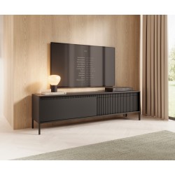 ENSO Szafka RTV 187 2D czarna na metalowych nóżkach - Zdjęcie 8