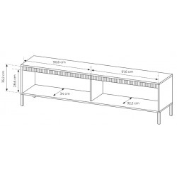 ENSO Szafka RTV 187 2D czarna na metalowych nóżkach - Zdjęcie 7