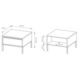 ENSO Stolik kawowy 1S czarny, na stylowych nóżkach - Zdjęcie 5