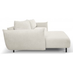 DELI Narożnik z funkcją spania na nóżkach w tkaninie bukla - Zdjęcie 4