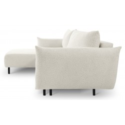 DELI Narożnik z funkcją spania na nóżkach w tkaninie bukla - Zdjęcie 3