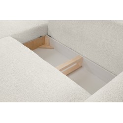 DELI Narożnik z funkcją spania na nóżkach w tkaninie bukla - Zdjęcie 7