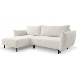 DELI Narożnik z funkcją spania na nóżkach w tkaninie bukla - Zdjęcie 8