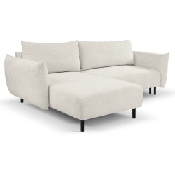 DELI Narożnik z funkcją spania na nóżkach w tkaninie bukla