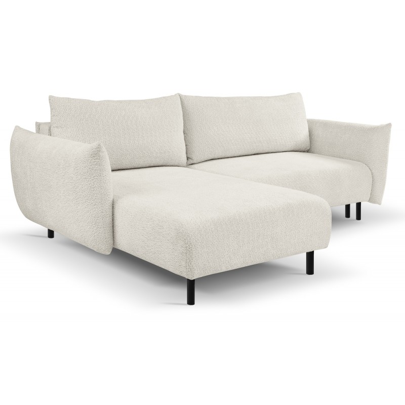 DELI Narożnik z funkcją spania na nóżkach w tkaninie bukla