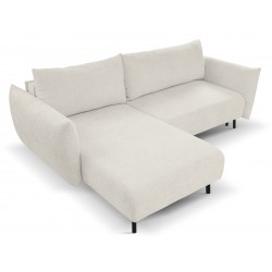 DELI Narożnik z funkcją spania na nóżkach w tkaninie bukla - Zdjęcie 11