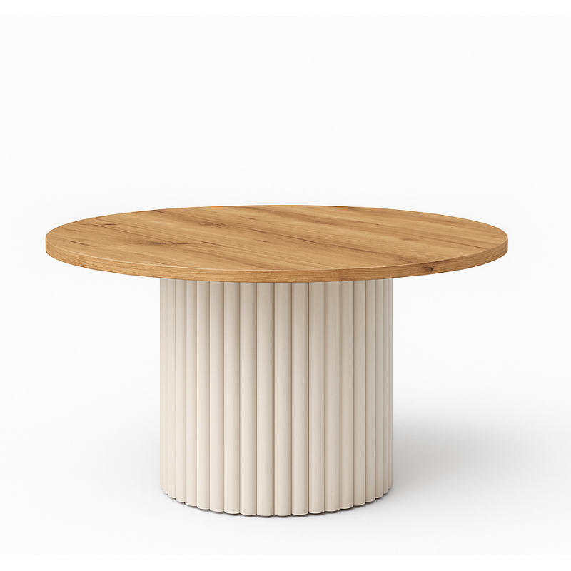 Ryflowany Stolik Kawowy RIKO okrągły