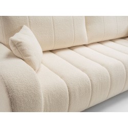 ALOO Sofa rozkładana obita tkaniną boucle z ozdobnymi poduszkami - Zdjęcie 4