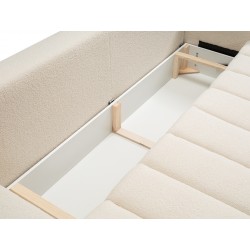 ALOO Sofa rozkładana obita tkaniną boucle z ozdobnymi poduszkami - Zdjęcie 10